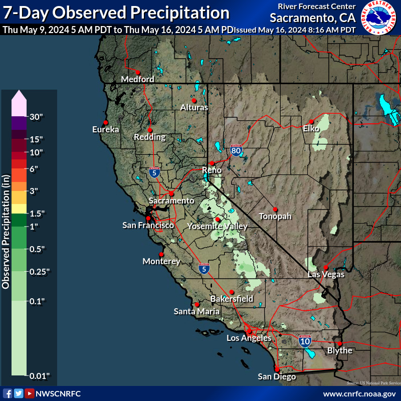 Observed Precipitation Over Past 7 Days Map