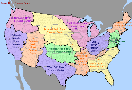 Figure 1 - Map of River Forecast Centers