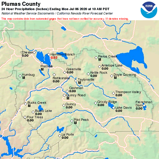 County Precipitation Map