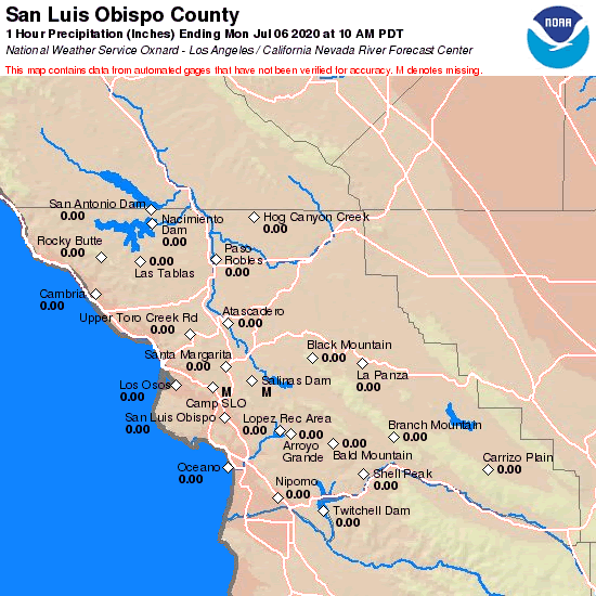 County Precipitation Map