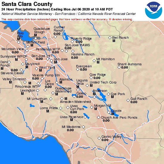 County Precipitation Map