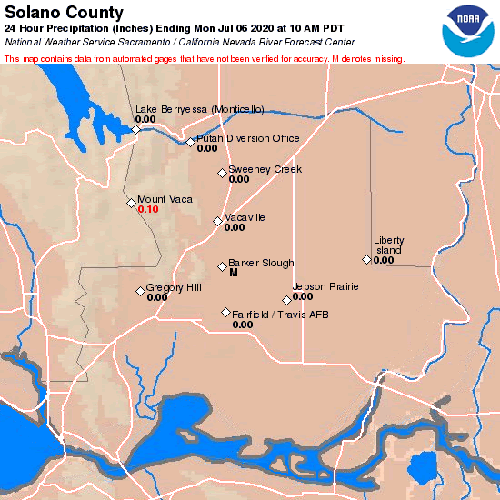 County Precipitation Map
