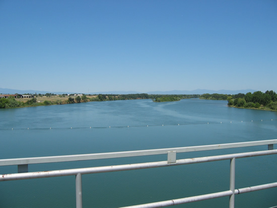 UPSTREAM PHOTOGRAPH - SACRAMENTO RIVER - RED BLUFF (RDBC1)