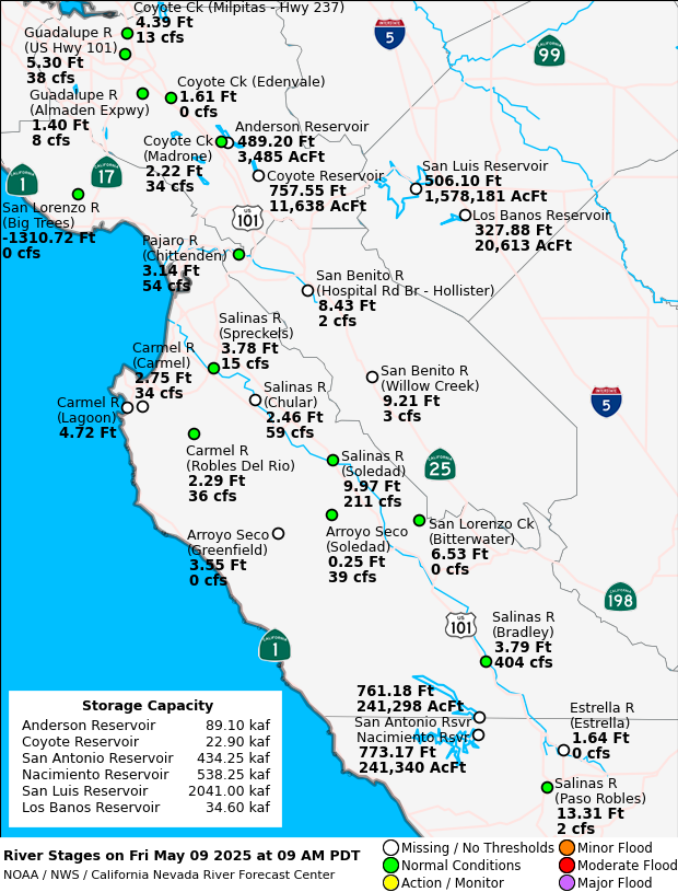 Observed River/Reservoir Map