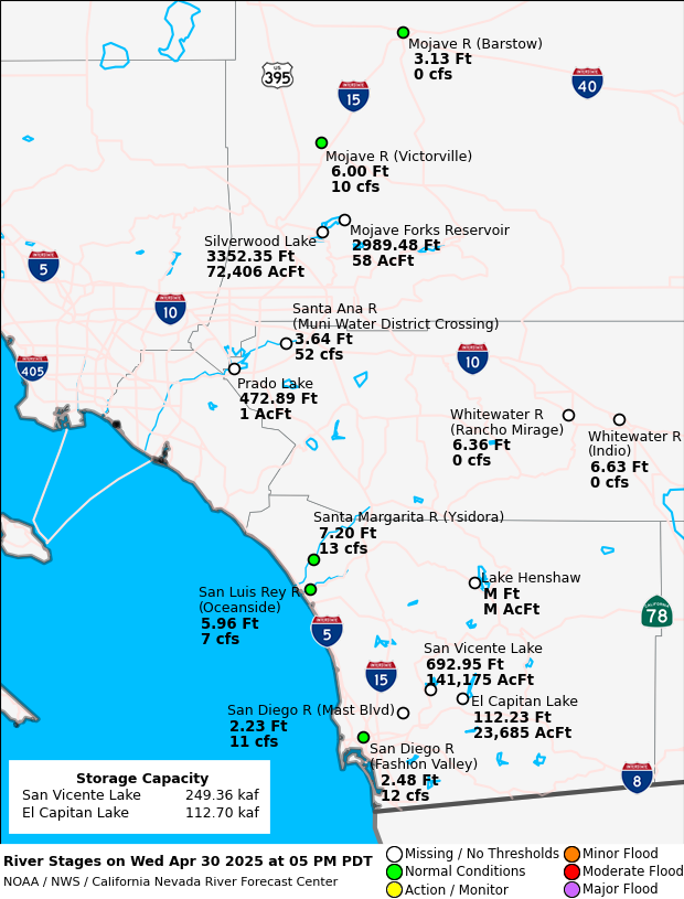 Observed River/Reservoir Map
