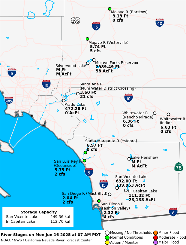 Observed River/Reservoir Map