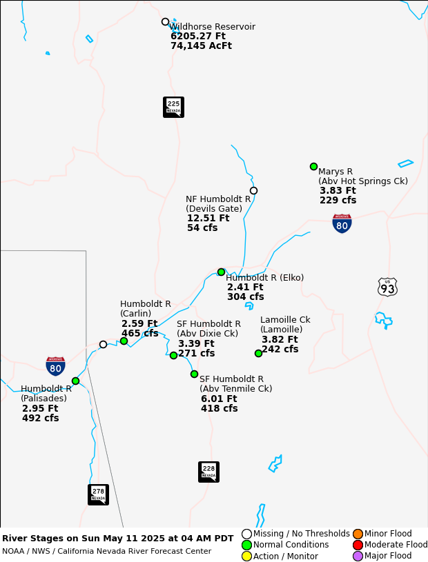 Observed River/Reservoir Map