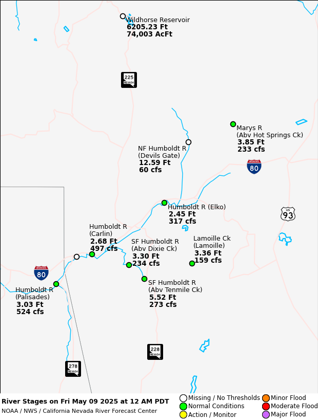 Observed River/Reservoir Map