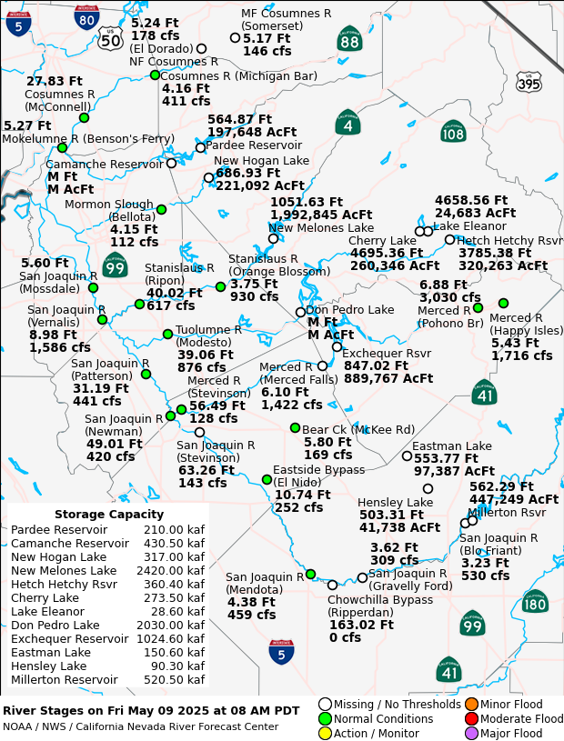 Observed River/Reservoir Map