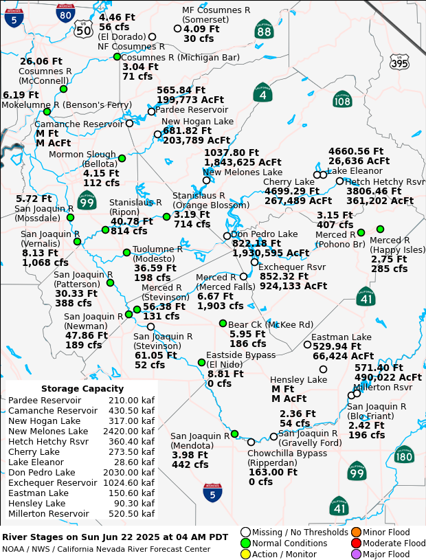 Observed River/Reservoir Map