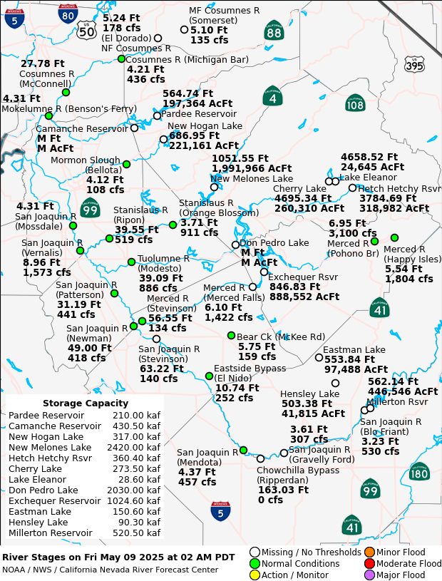 Observed River/Reservoir Map