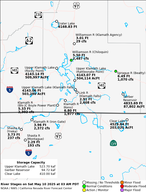 Observed River/Reservoir Map