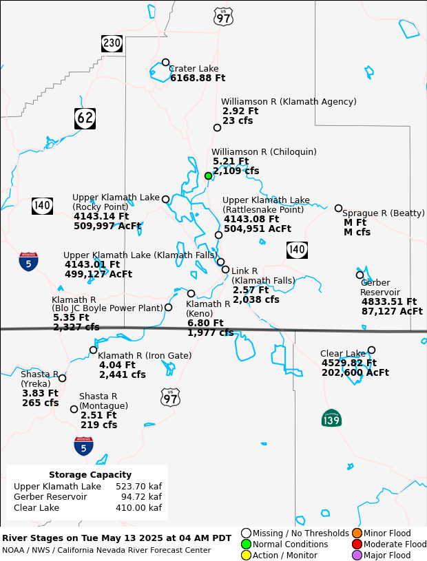 Observed River/Reservoir Map