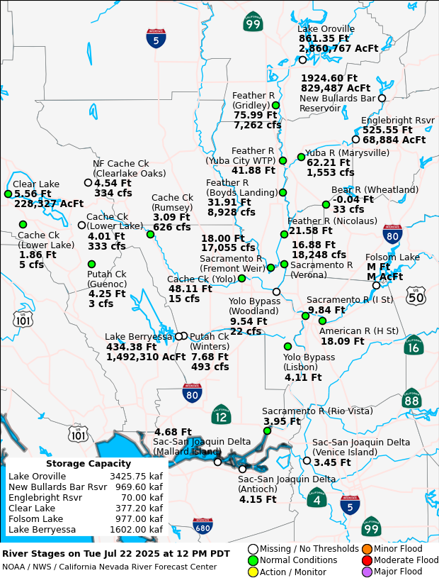 Observed River/Reservoir Map