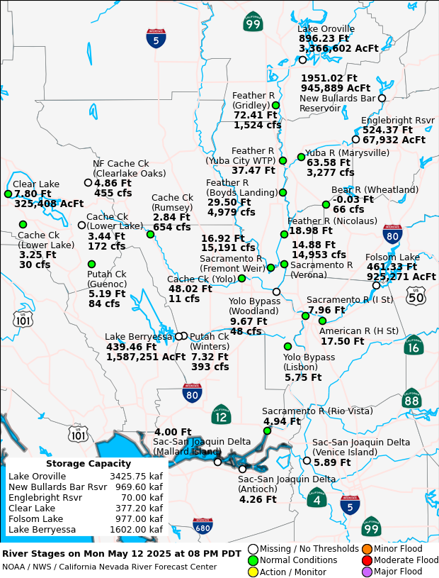 Observed River/Reservoir Map