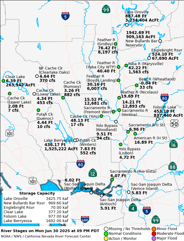 Observed River/Reservoir Map