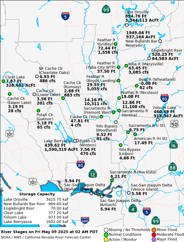 Observed River/Reservoir Map