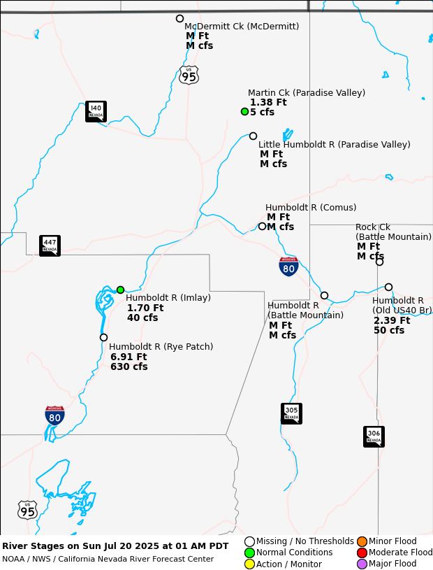 Observed River/Reservoir Map