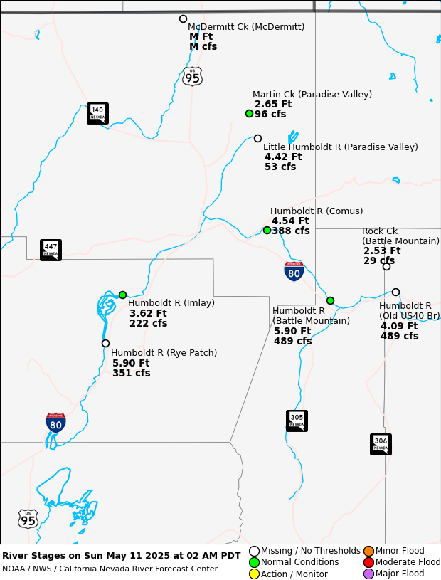 Observed River/Reservoir Map