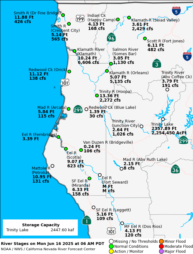 Observed River/Reservoir Map