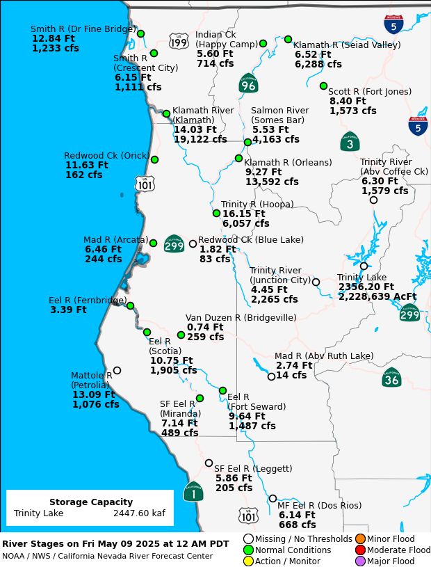 Observed River/Reservoir Map
