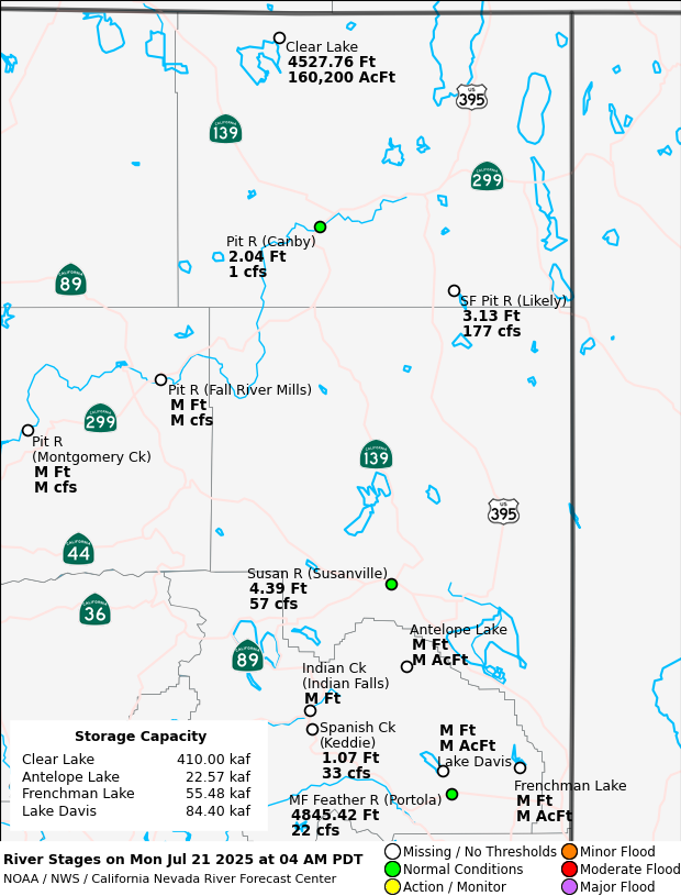 Observed River/Reservoir Map