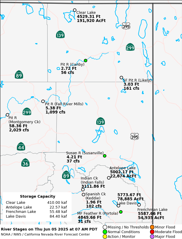 Observed River/Reservoir Map