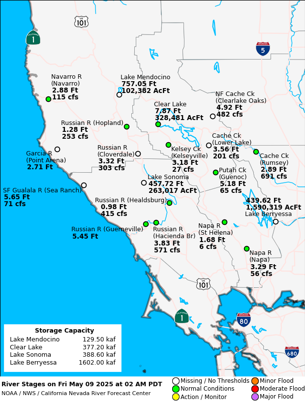 Observed River/Reservoir Map