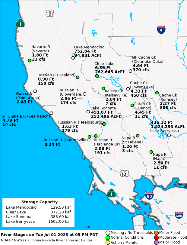 Observed River/Reservoir Map