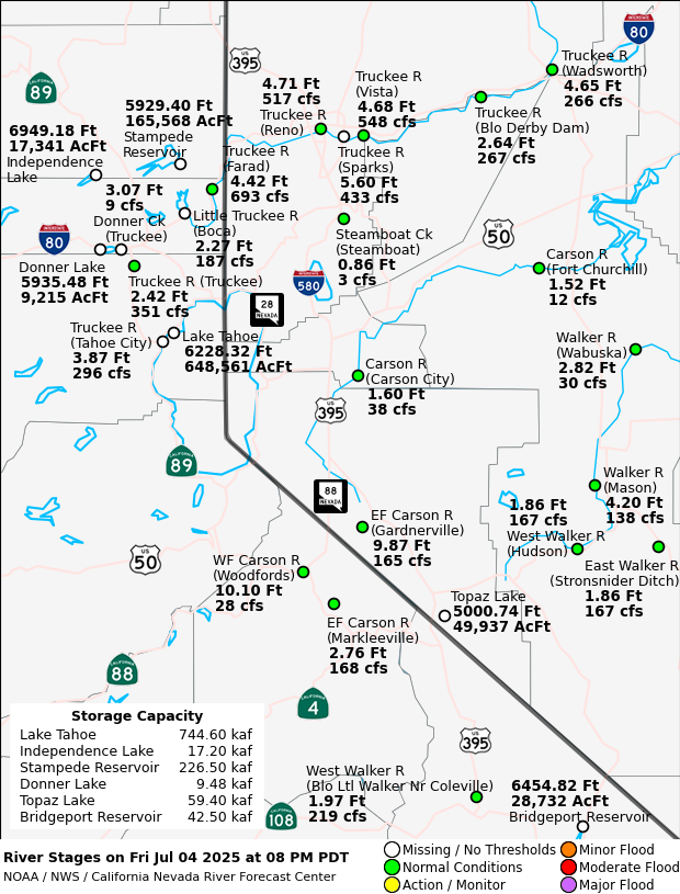 Observed River/Reservoir Map
