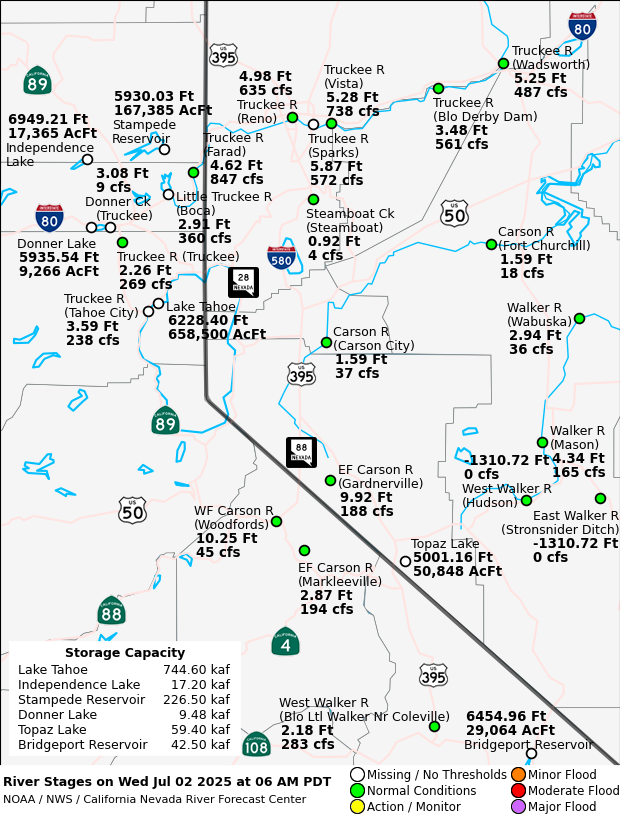 Observed River/Reservoir Map