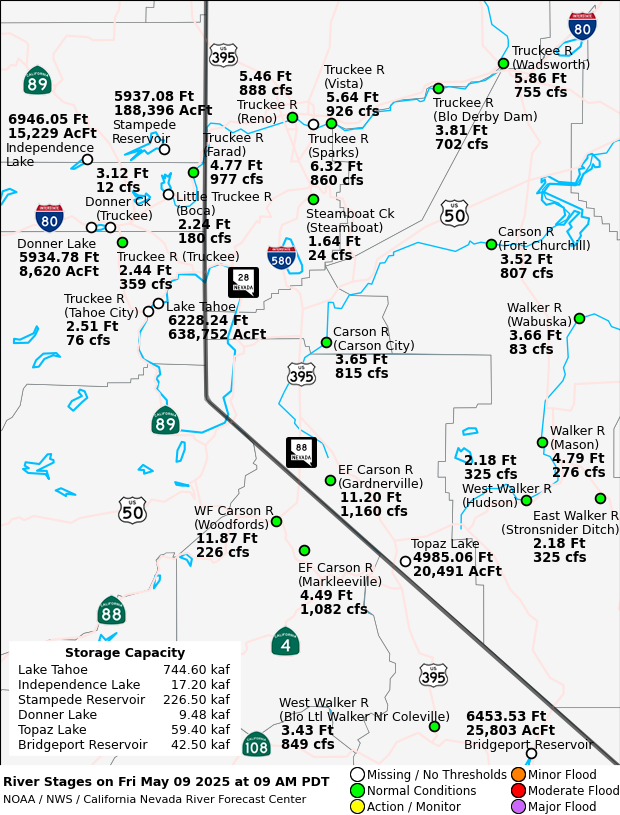 Observed River/Reservoir Map
