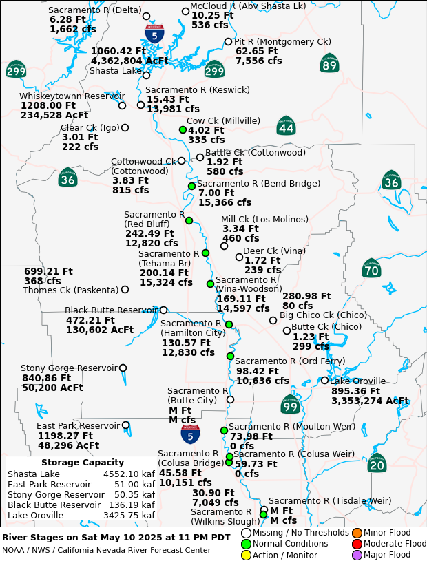 Observed River/Reservoir Map