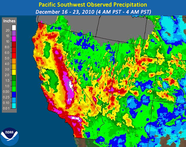 Dec 16 to 23 Observed Precipitation Map