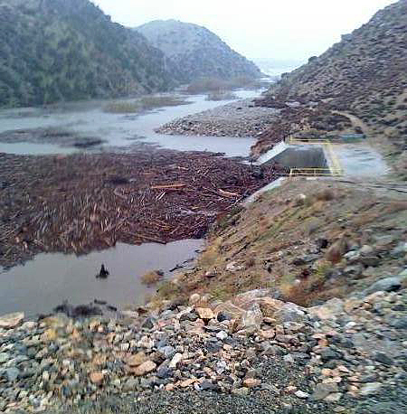 Debris at Mojave Dam