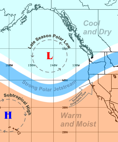 Synoptic pattern of the May 17-19 2005 storms in northern CA